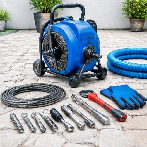 Imagem ilustrativa de equipamentos de desentupimento